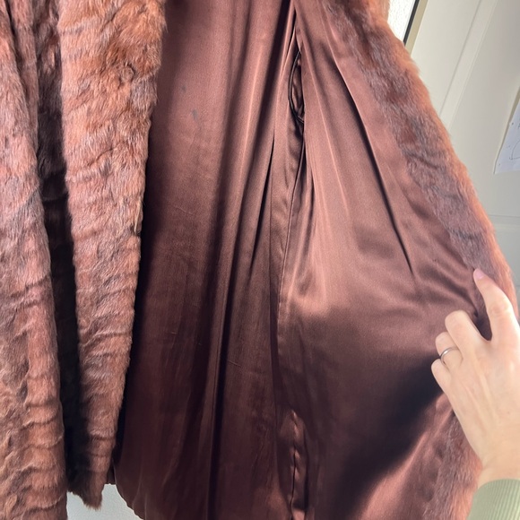 Vintage Midcentury Chocolate Brown Chinchilla Fur Coat Long - Picture 9 of 11